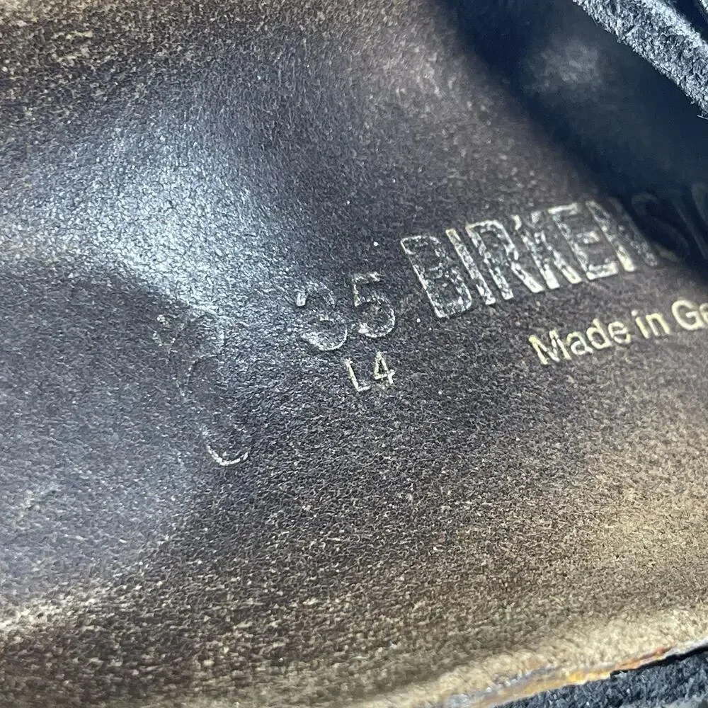 Birkenstock Arizona Black Suede Sandals EU 35 US 4-4.5 Narrow Germany